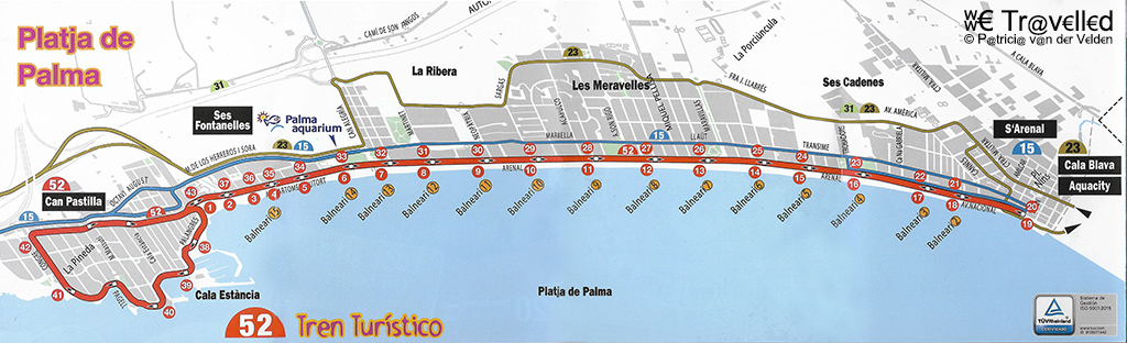 Mallorca - El Arenal - Route van het treintje