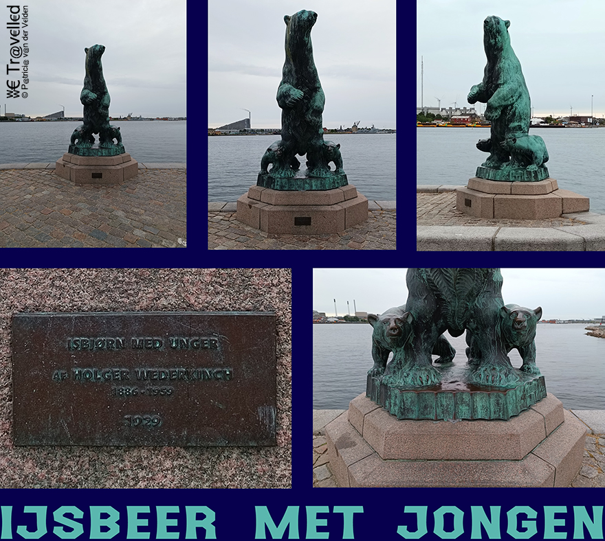 Kopenhagen - Langeliniekade - Standbeeld IJsbeer met Jongen