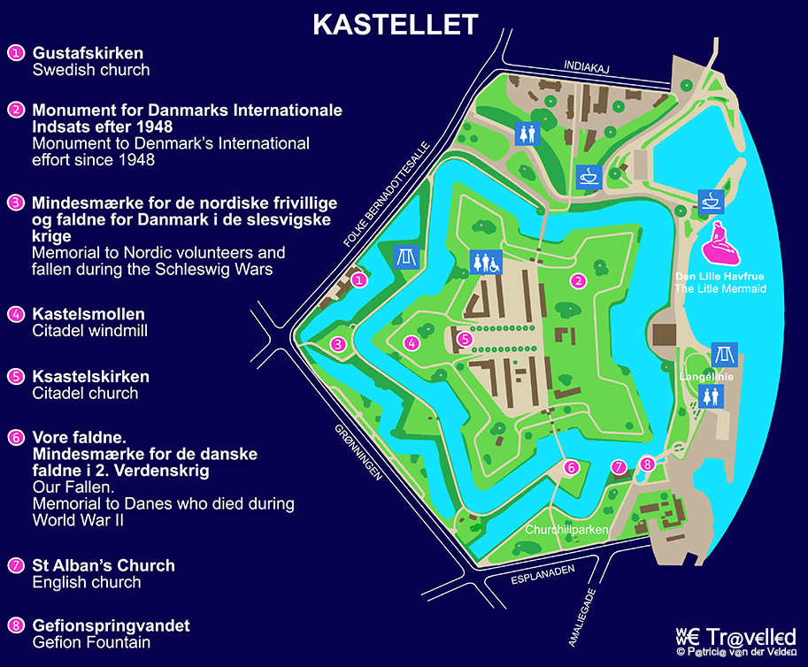 Kopenhagen - Kastellet - Informatiebord - Plattegrond