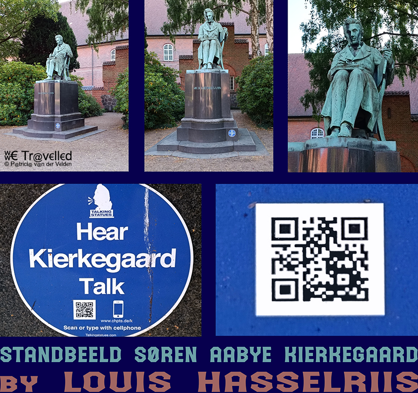 Kopenhagen - Tuin van de Koninklijke Bibliotheek Standbeeld Søren Aabye Kierkegaard van Louis Hasselriis