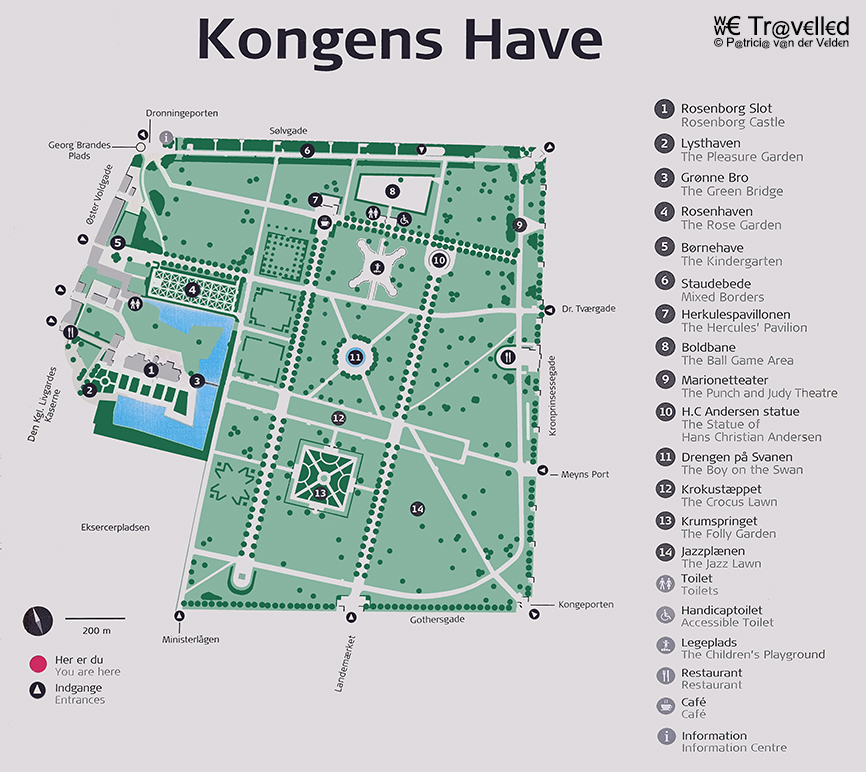Kopenhagen - Kongens Have - Plattegrond