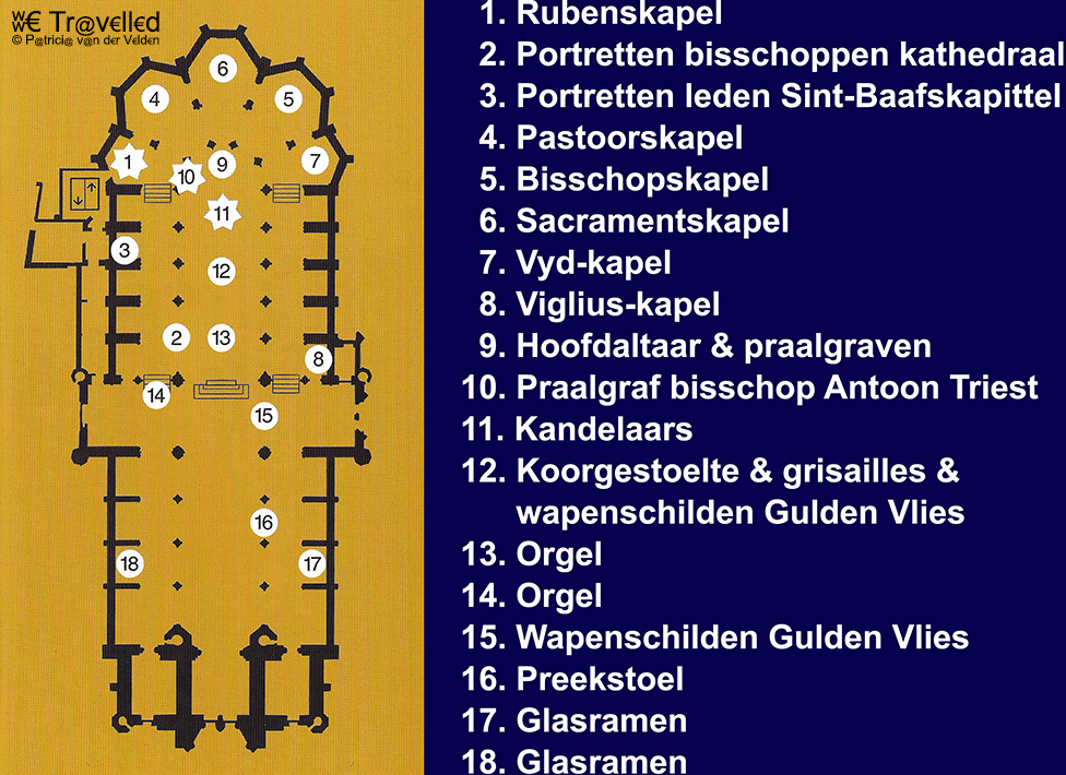 Gent Sint-Baafskathedraal Plattegrond