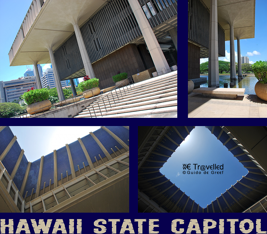 Het State Capitol in Honolulu op het eiland Oahu, Hawaï