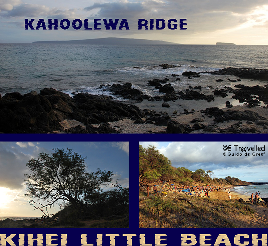 Kihei Little Beach met uitzicht op Kahoolewa Ridge op het eiland Maui, Hawaï