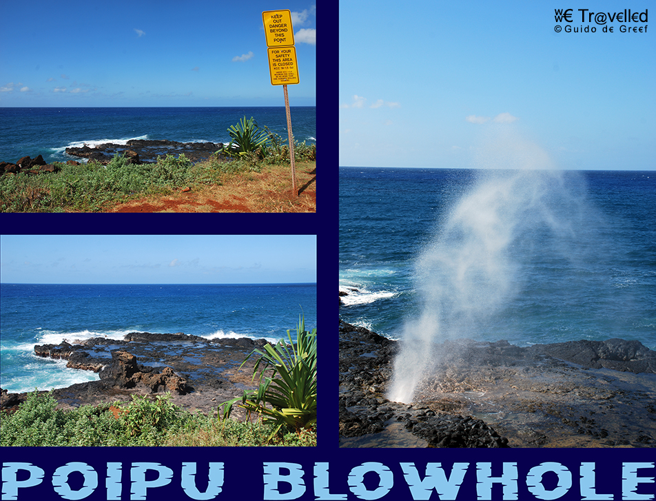 Poipu Blowhole op eiland Kauai, Hawaï