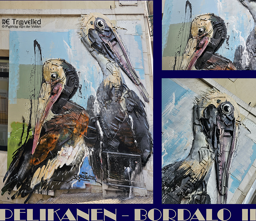 Afvalkunstwerk Pelikanen van Bordalo II in Lissabon