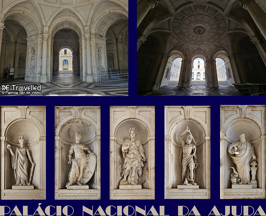 De standbeelden van het Palácio Nacional da Ajuda in Lissabon