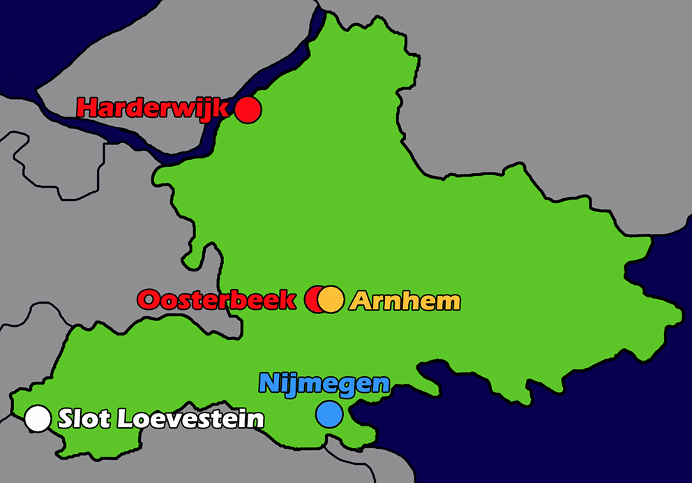 Kaart van Gelderland