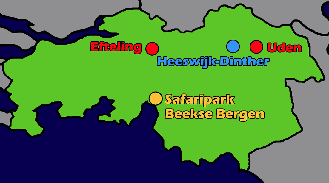 Kaart provincie Noord Brabant