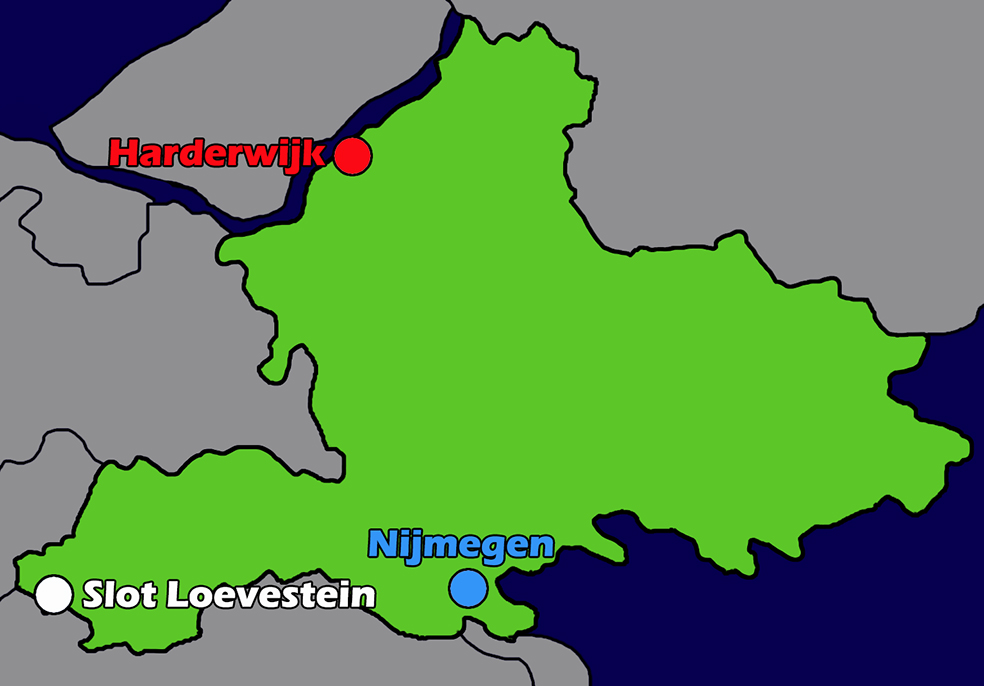 Kaart van Gelderland