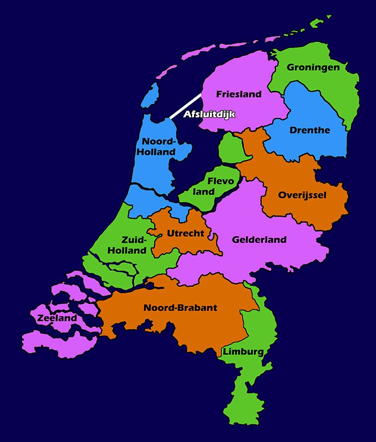 Provinciekaart-Nederland