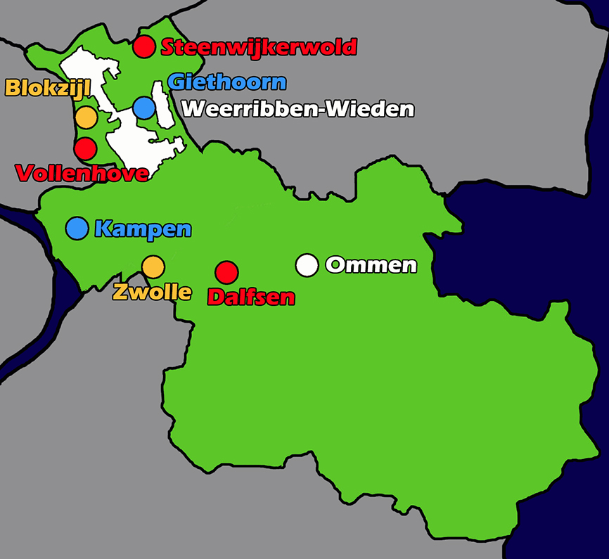 Kaart van Overrijssel