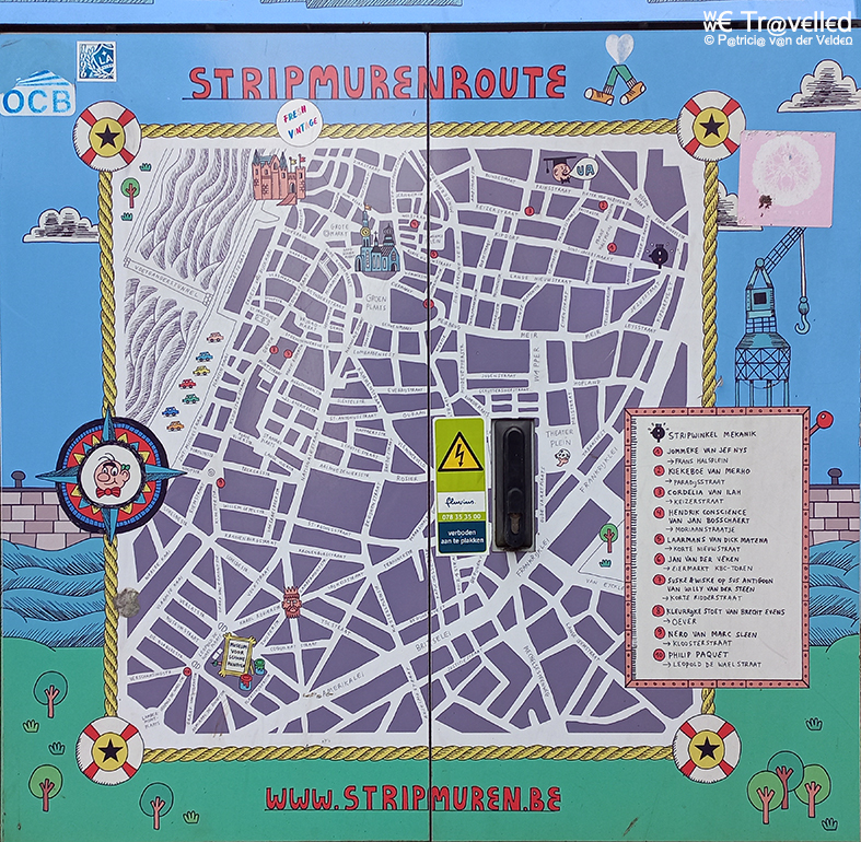 Antwerpen - Kaart Stripmurenroute Plattegrond