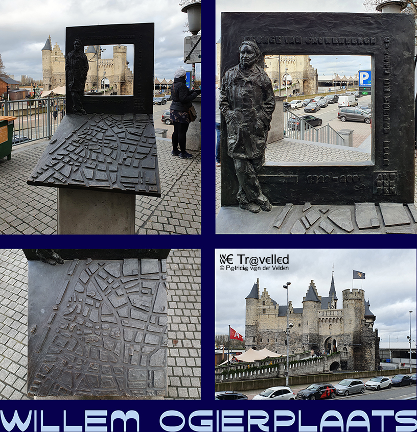 Antwerpen - Willem Ogierplaats met uitzicht op kasteel het Steen