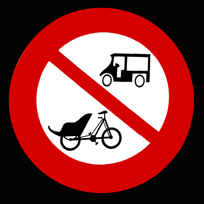 Ho Chi Minh - Verkeersbord scooters en riksja's verboden